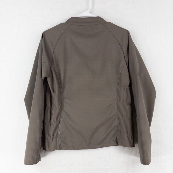 Nike Womens Fit Dry Full Zip Jacket Running Training Stretch Sz S Taupe - Picture 7 of 11